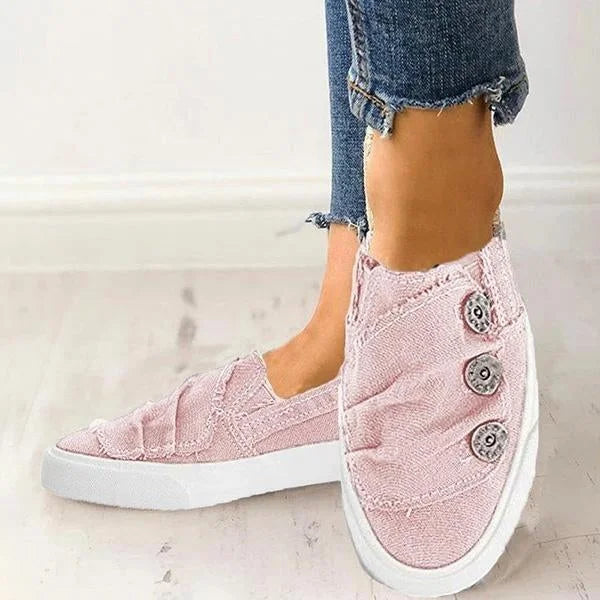 Women Casual Button Comfy Sneakers