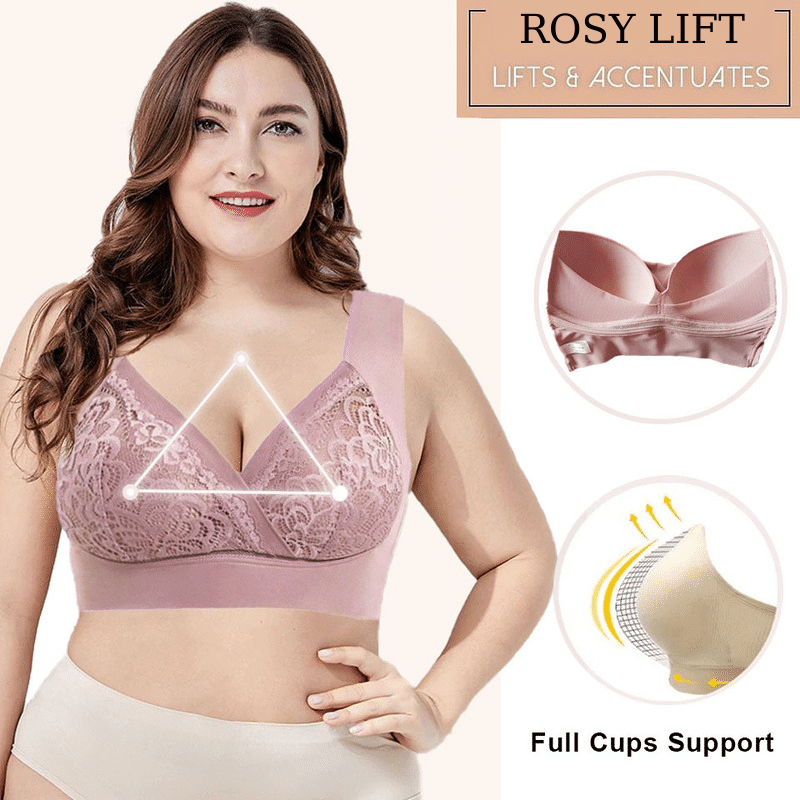 ROSY LIFT BRA –Plus Size Comfort Extra Elastic Wireless Support Lace Bra