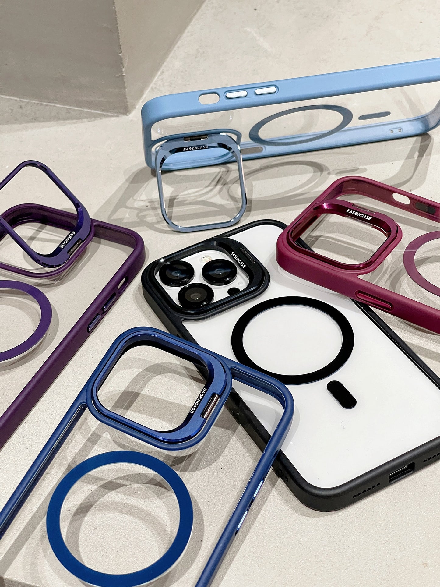 Uniqucase - Lens Protection Metal Ring Holder Magsafe Phone Case