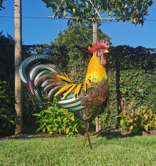 Iron rooster-Amazing detail and beautiful colours-Lawn & garden art (Last Day Promotion- SAVE 70%)