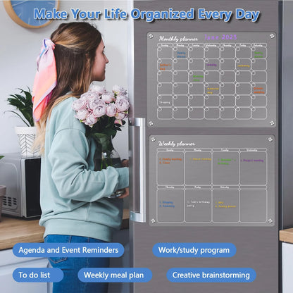 Magnetic Schedule Planner For Fridge【Permanently reusable】