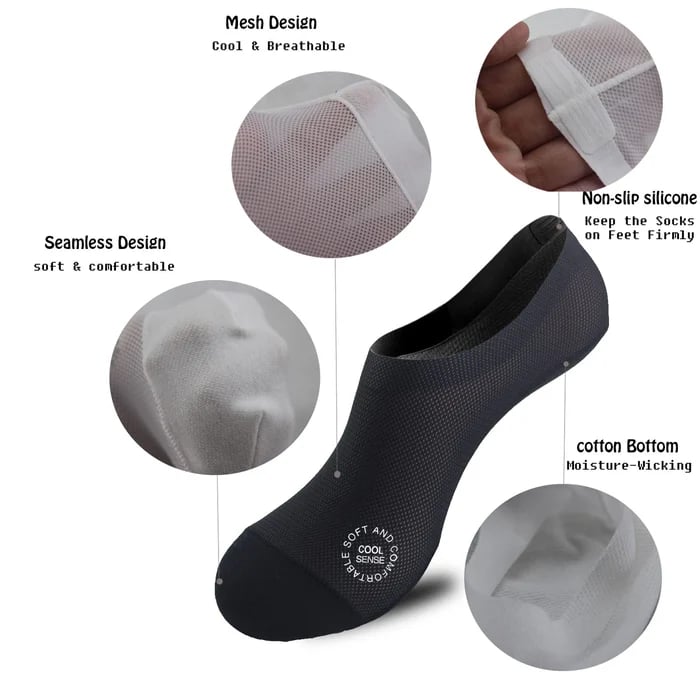 Ultra Thin Liner Socks Non Slip ComBed Cotton No Show Socks - Hot sale 50% Off