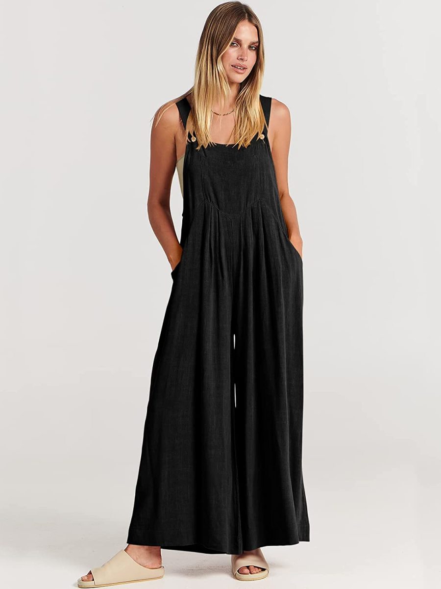 Plus Size Wide Leg Overalls Jumpsuit (Buy 2 Vip Shipping)