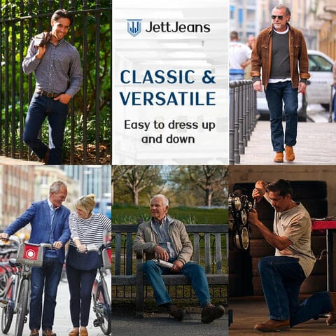 JettJeans3 - Men's Classic Straight Fit Stretch Jeans