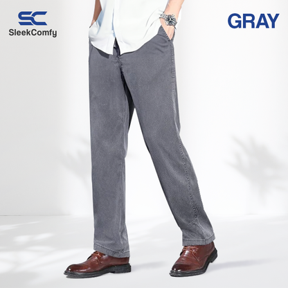 SleekComfy - All Day Comfort Straight Regular Fit Denim Trousers