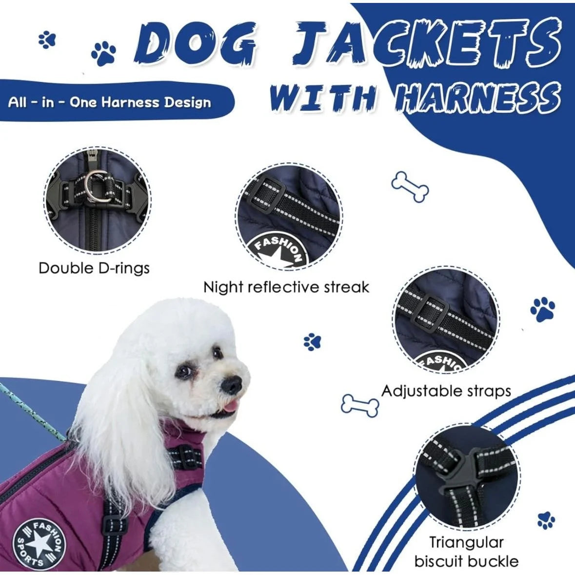 Boxzola - WATERPROOF DOG JACKET WITH HARNESS - Hot Sale 50% Off