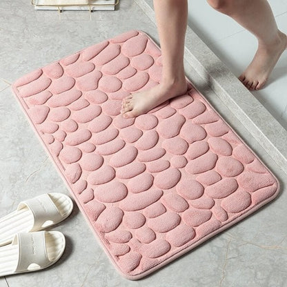 Cobblestone Embossed Bathroom Bath Mat