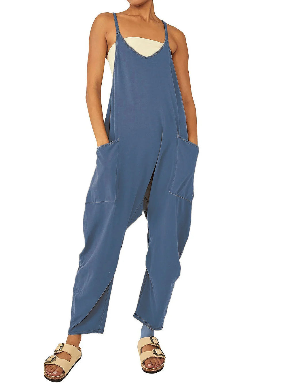 Wide Leg Jumpsuit with Pockets - Hot Sale 50% Off