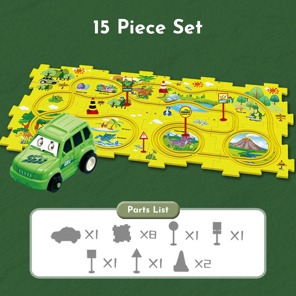 PuzzleRacer Kids Car Track Set