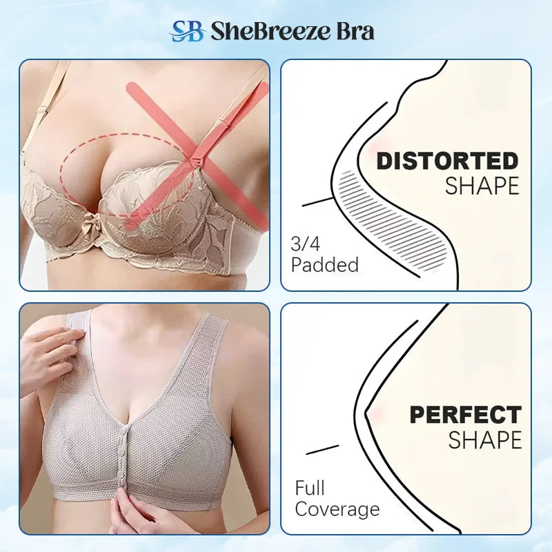 SheBreeze Bra - Ultimate Comfort & Convenience Bra for Seniors - Hot Sale 50% Off