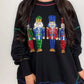 Christmas sequin print crew neck long sleeve sweatshirt