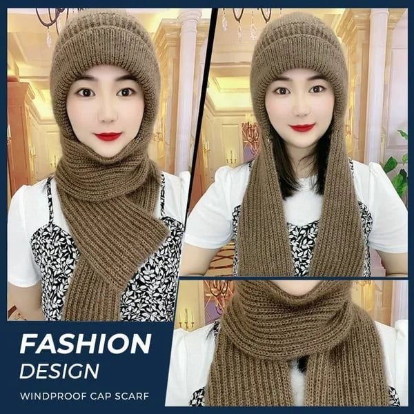 Photographw Integrated Ear Protection Windproof Cap Scarf