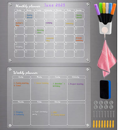 Magnetic Schedule Planner For Fridge【Permanently reusable】