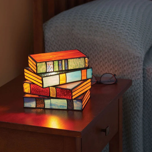 Stained Stacked Books Lamp