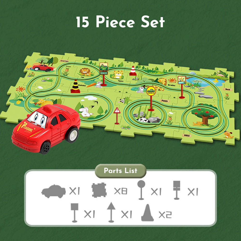 PuzzleRacer Kids Car Track Set