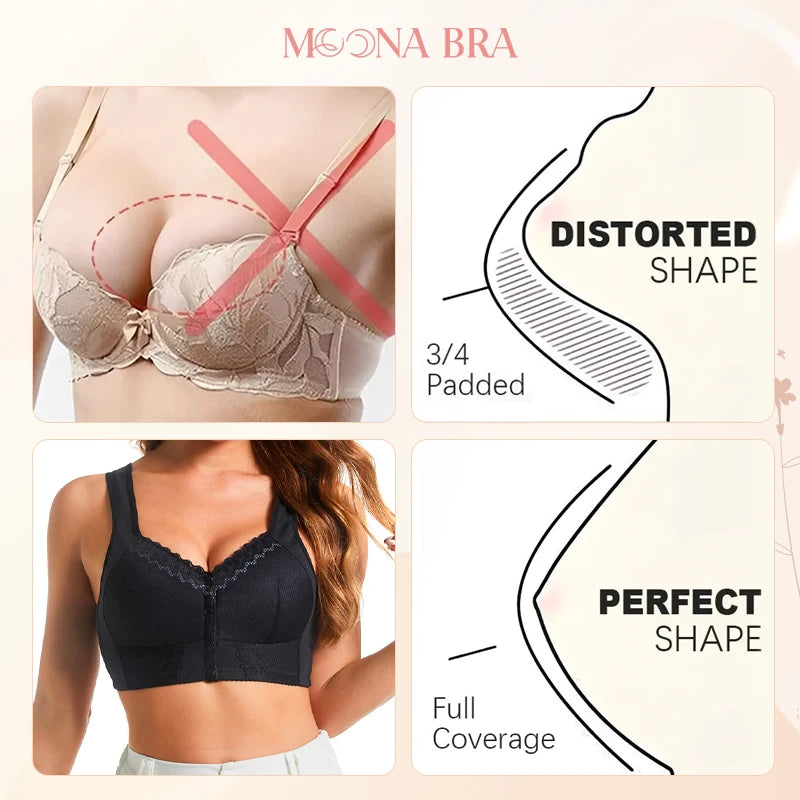 Moona Bra - Front Closure Breathable Bra for Seniors - LAST DAY SALE 80% OFF