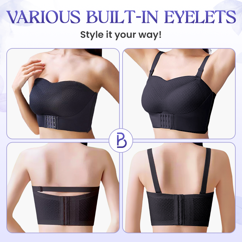 BreezyPush - Breathable Non-Slip Strapless Front Buckle Push-Up Bra -Hot Sale 50% Off