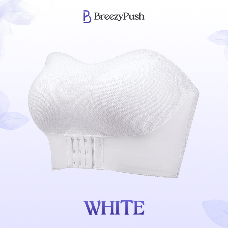 BreezyPush - Breathable Non-Slip Strapless Front Buckle Push-Up Bra -Hot Sale 50% Off