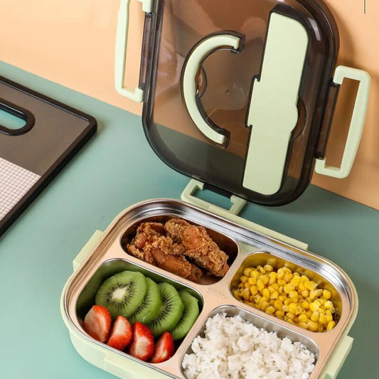 Aesaps - Elementary School Lunch Box With Lid Separated Insulated Lunch Box