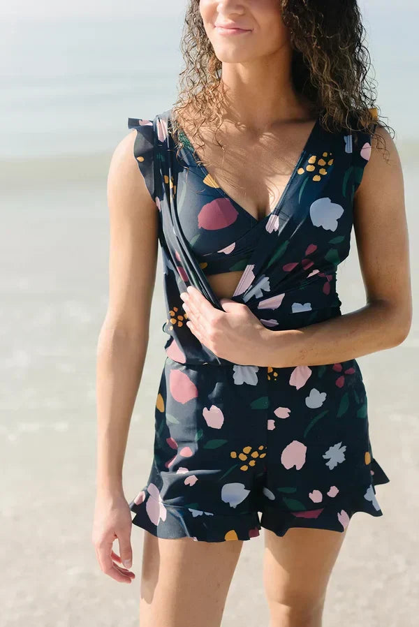 Swim Romper Built-in Bra, Detachable bra cup