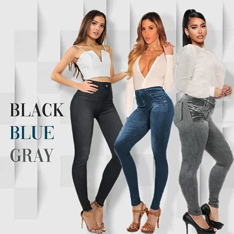 Perfect Stretch Skinny Fit Pull-On Push-Up Plus-Size Denim Jeans Leggings - Last Day Promotion 60% OFF