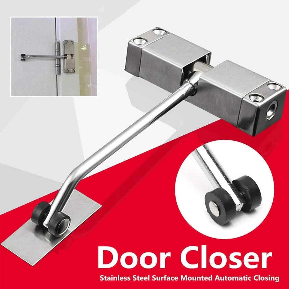 Silent Spring Loaded Door Closer, Stainless Steel Adjustable Automatic Door Closer - Hot Sale 50% Off