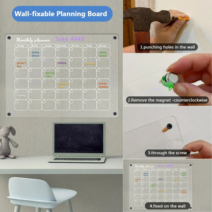 Magnetic Schedule Planner For Fridge【Permanently reusable】