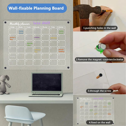 Magnetic Schedule Planner For Fridge【Permanently reusable】