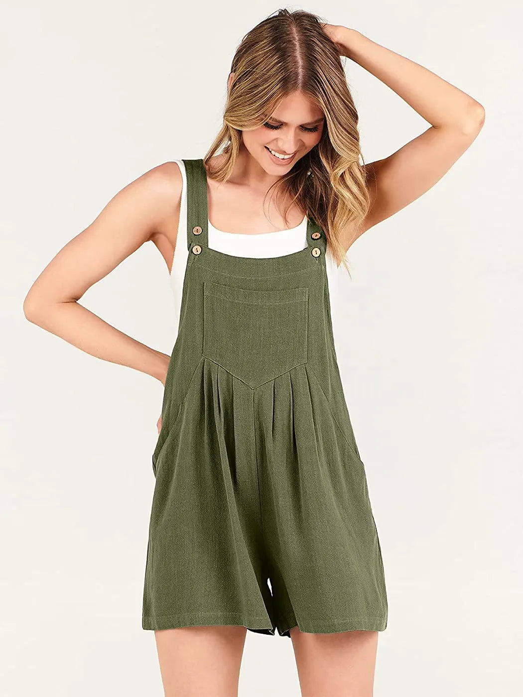 Adjustable Wide Leg Pocket Short Overalls Romper (Buy 2 VIP Shipping)