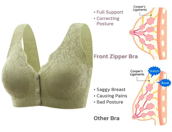 AiryLace - Zero Feel Lace Full Coverage Front Closure Bra – LAST DAY SALE 70% OFF