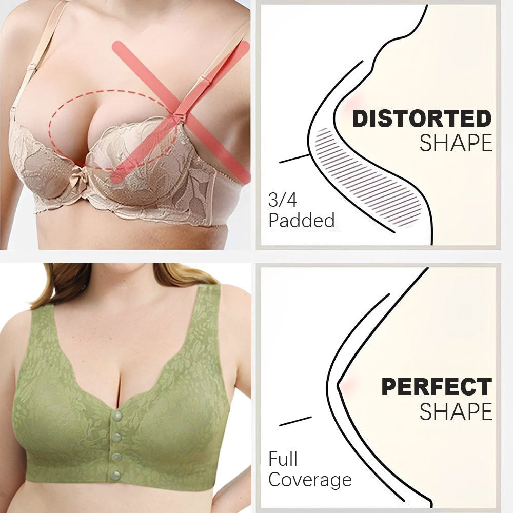 AiryLace - Zero Feel Lace Full Coverage Front Closure Bra – LAST DAY SALE 70% OFF