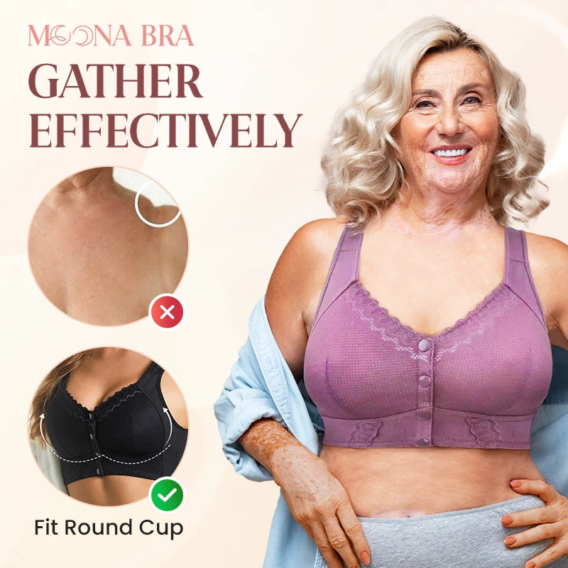 Moona Bra - Front Closure Breathable Bra for Seniors - LAST DAY SALE 80% OFF