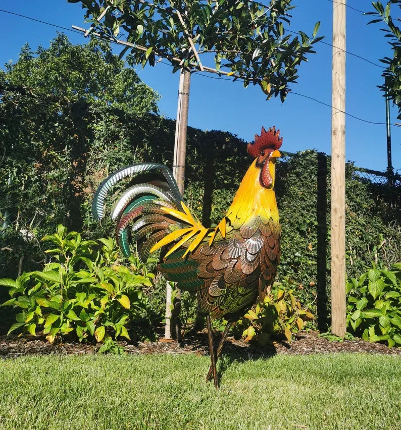 Iron rooster-Amazing detail and beautiful colours-Lawn & garden art (Last Day Promotion- SAVE 70%)