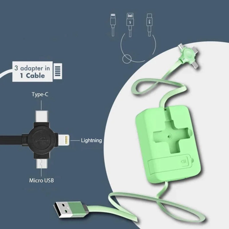 3 in 1 Data Line Fast Charging Line Storage Box