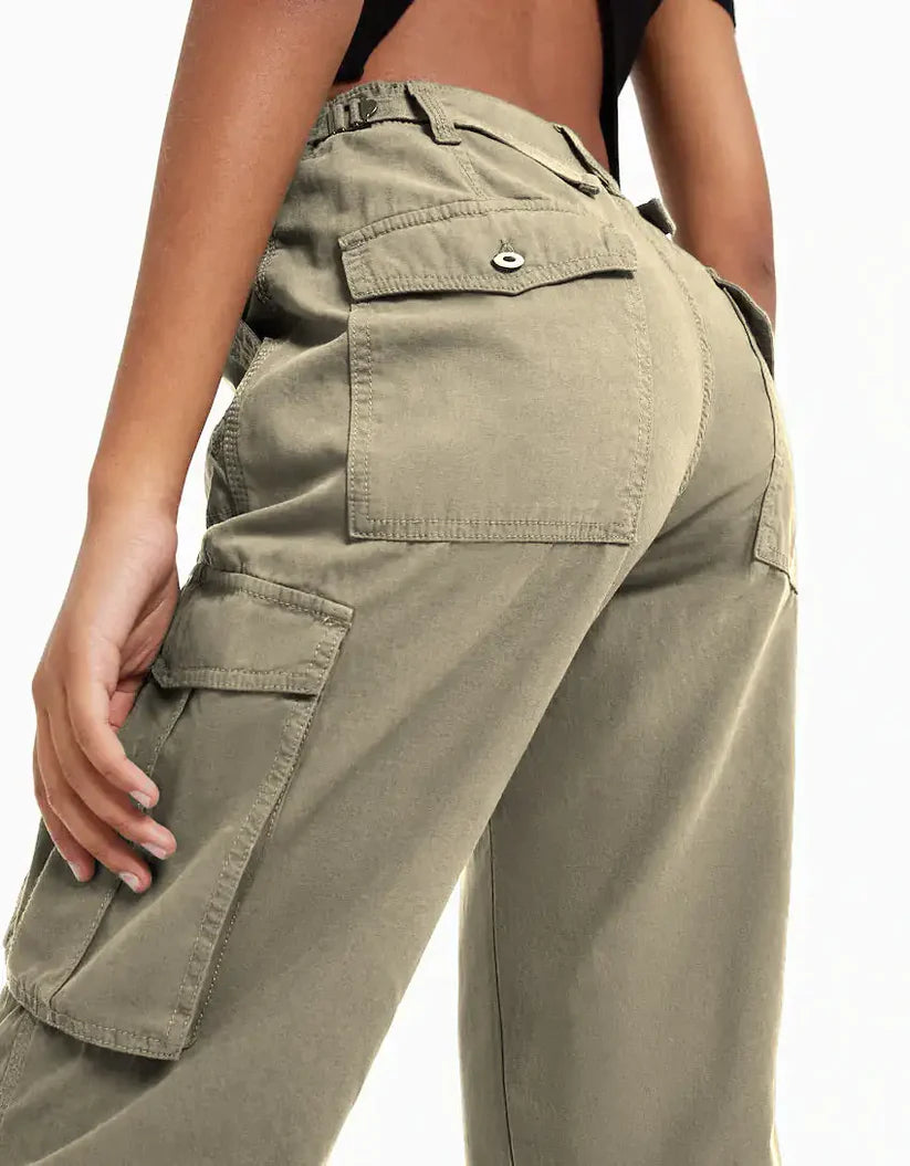 SilkennStrands- High Waist Cargo Pants