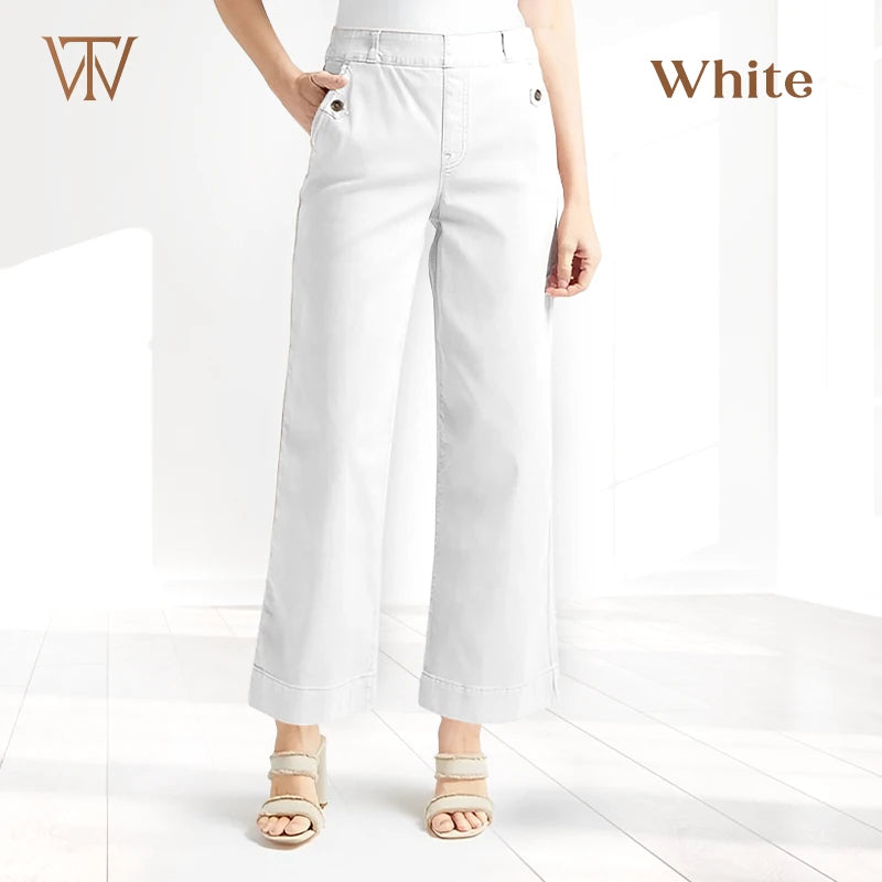 Twilluxe - Women's Stretch Twill Cropped Wide Leg Pants (2024 Edition)