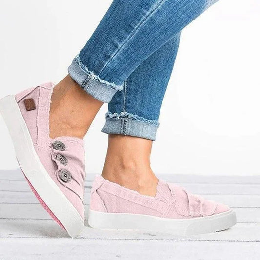 Women Casual Button Comfy Sneakers