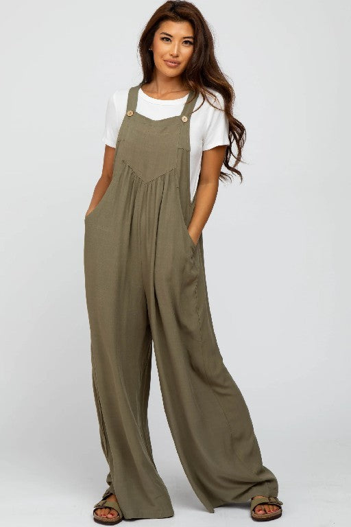 Plus Size Wide Leg Overalls Jumpsuit (Buy 2 Vip Shipping)