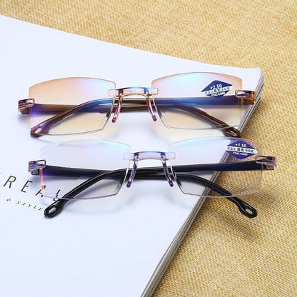 2024 New Sapphire high hardness anti blue light intelligent dual focus reading glasses