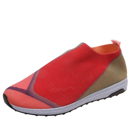 Women Breathable Woven Mesh Slip-on Easy Sneakers