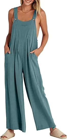 Plus Size Wide Leg Overalls Jumpsuit (Buy 2 Vip Shipping)