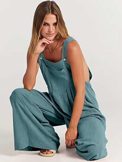 Plus Size Wide Leg Overalls Jumpsuit (Buy 2 Vip Shipping)