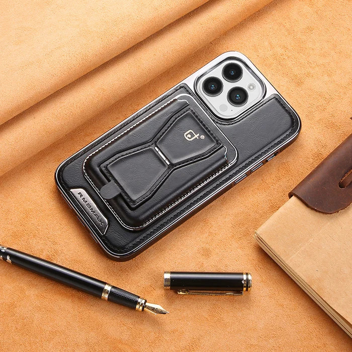 Luxury leather iPhone case with removable magnetic tape - LAST DAY SALE 49% OFF