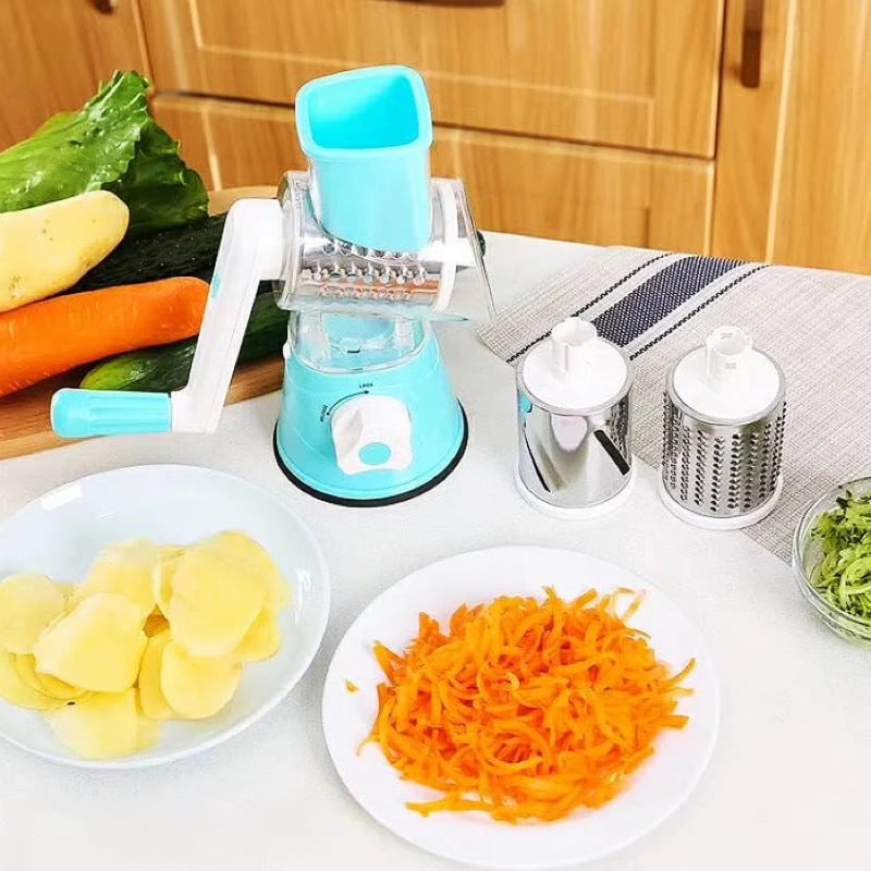 kitchen Artifact 3 in 1 Rotary Cheese Grater Vegetable Slicer