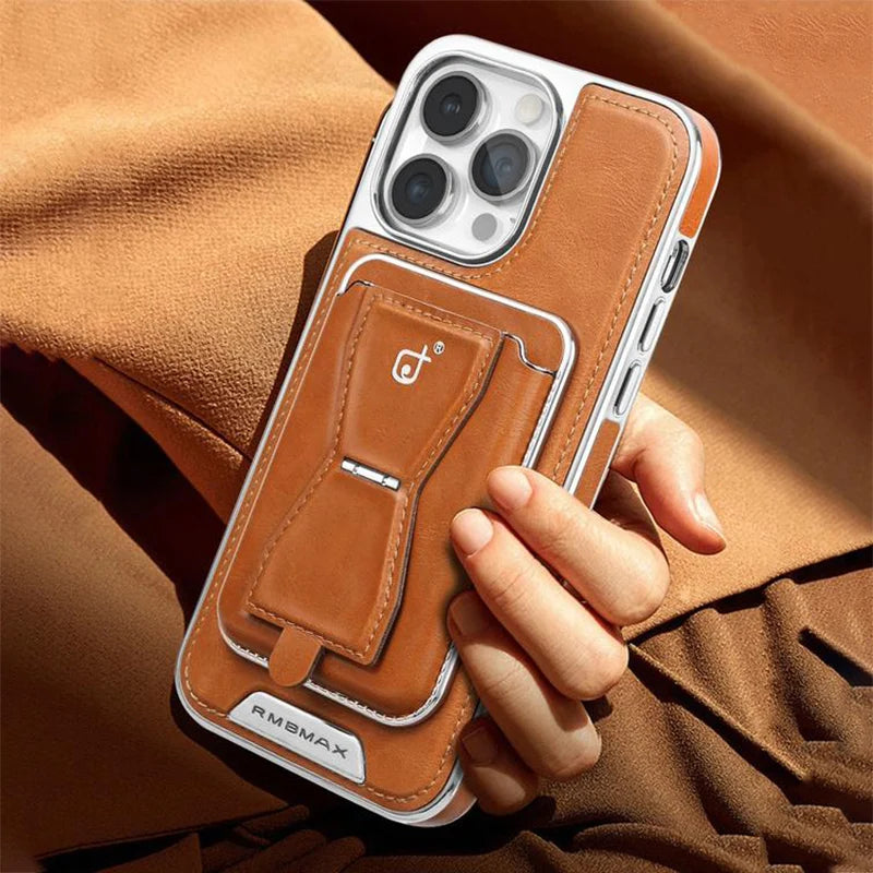 Luxury leather iPhone case with removable magnetic tape - LAST DAY SALE 49% OFF