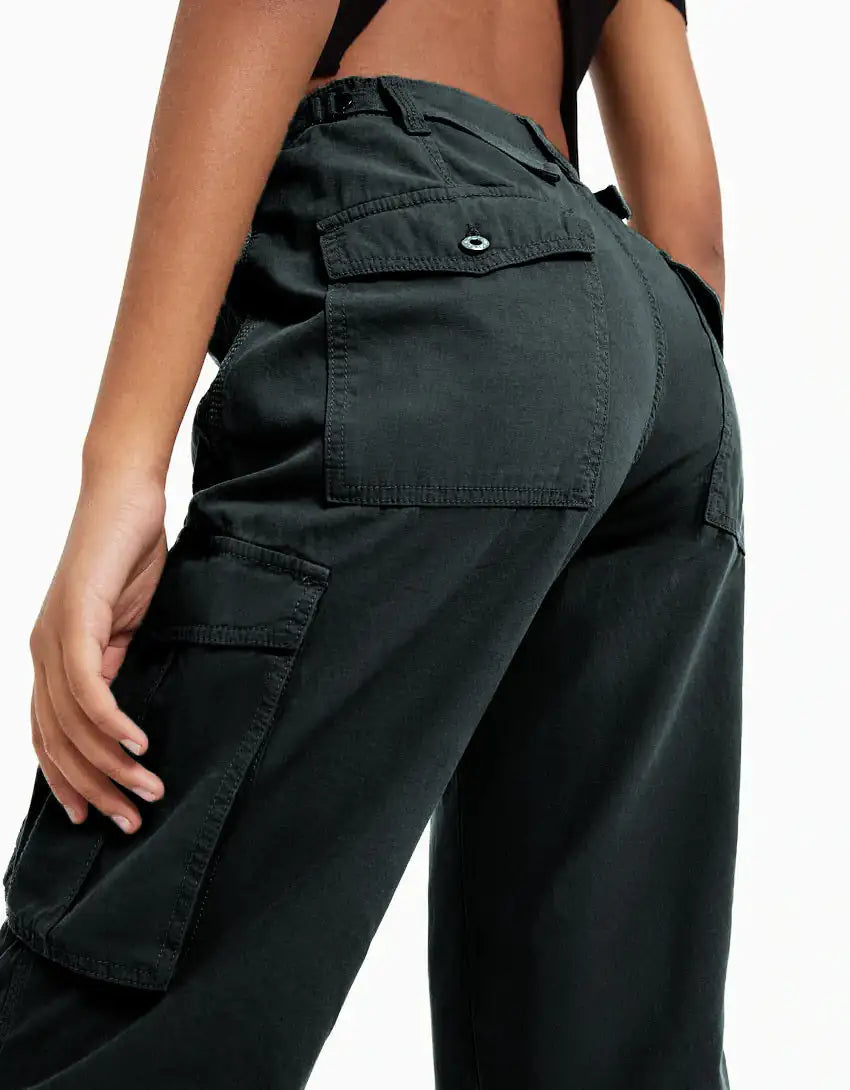 SilkennStrands- High Waist Cargo Pants