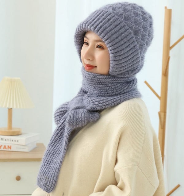 Photographw Integrated Ear Protection Windproof Cap Scarf