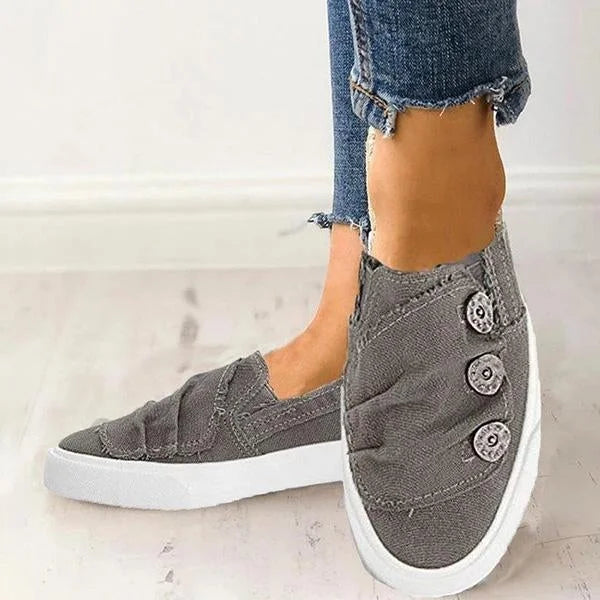 Women Casual Button Comfy Sneakers