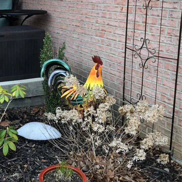 Iron rooster-Amazing detail and beautiful colours-Lawn & garden art (Last Day Promotion- SAVE 70%)