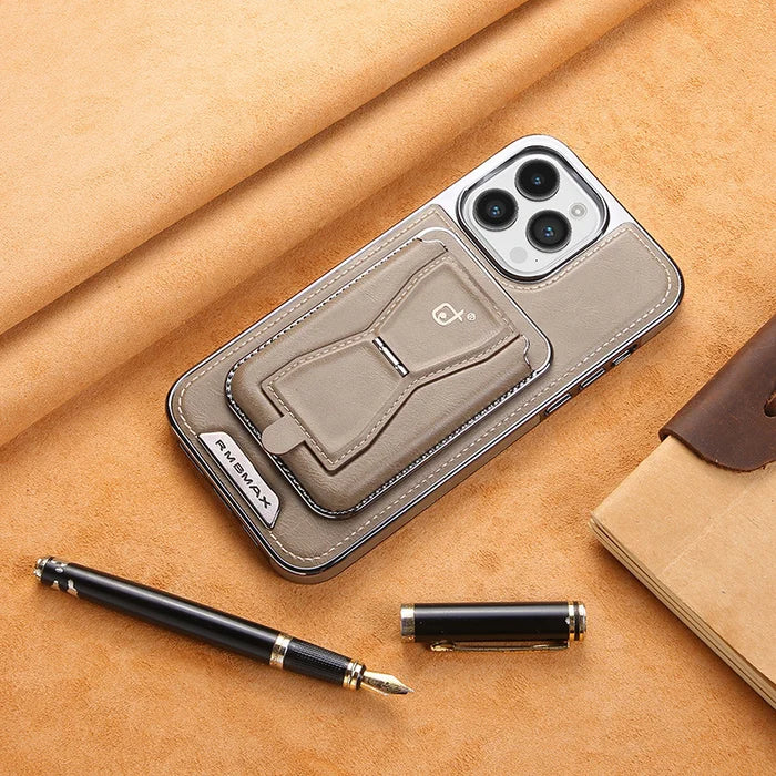 Luxury leather iPhone case with removable magnetic tape - LAST DAY SALE 49% OFF